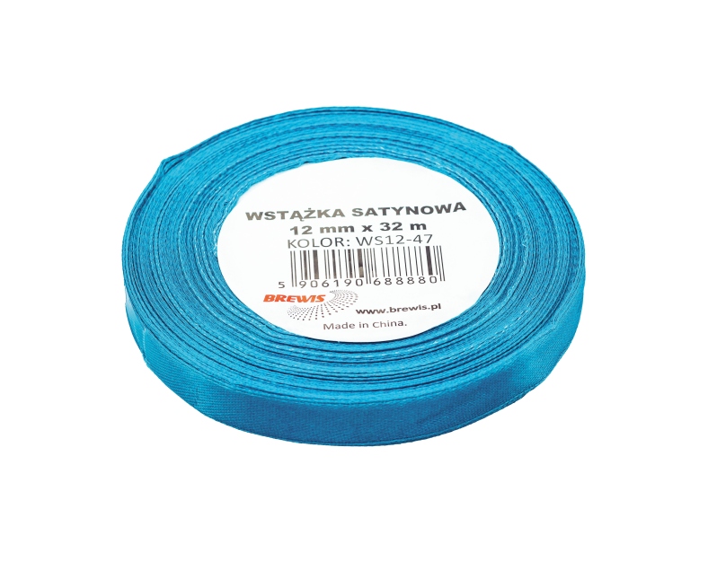 Wstążka satynowa 12mmx32m turkusowa Brewis